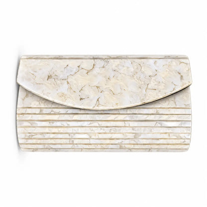 Clutch Tabhita Marmoleado Crema