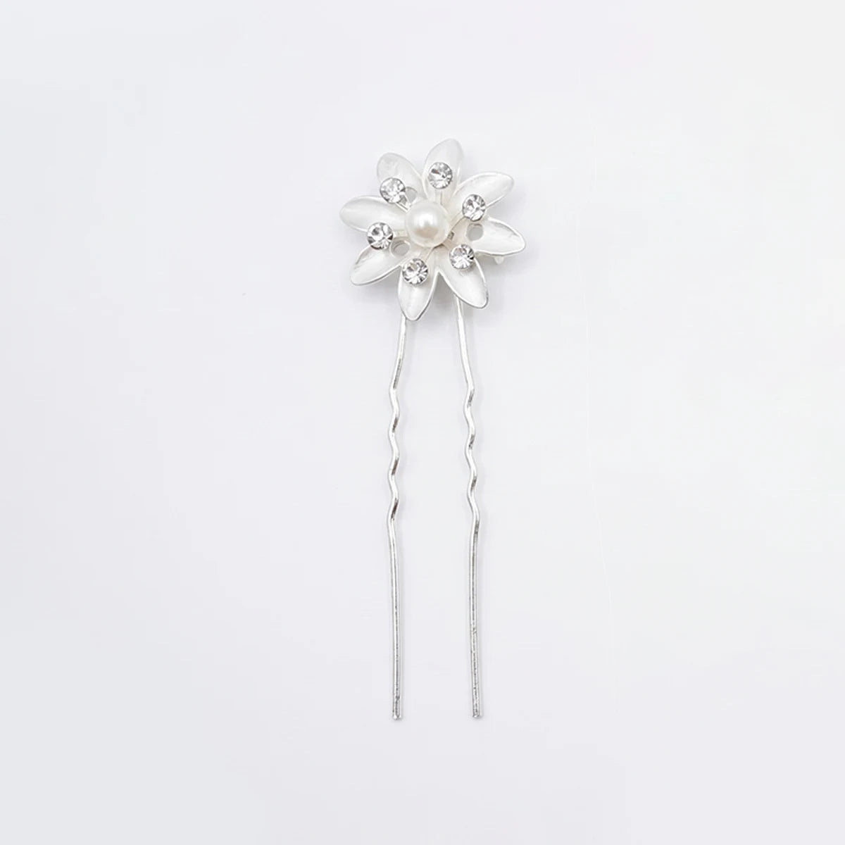 Horquilla Noren Flor Plata Shine