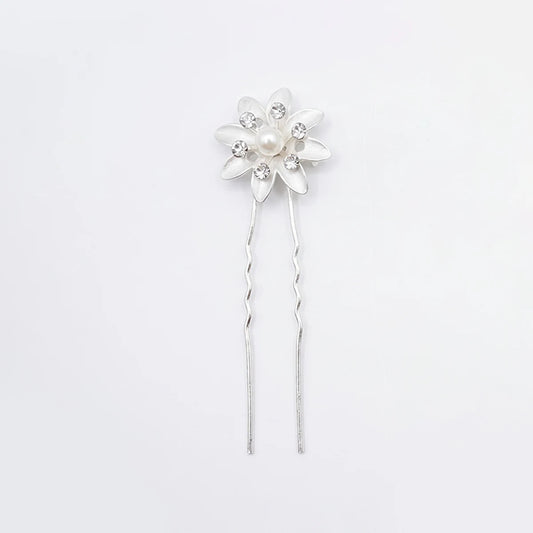 Horquilla Noren Flor Plata Shine