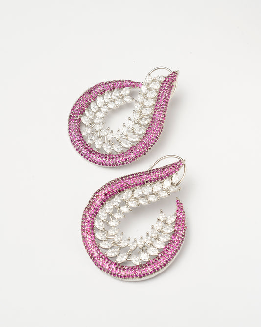 Venta Flash Vintage Pendientes Noveli Ed. Limitada Plata Shine Fucsia