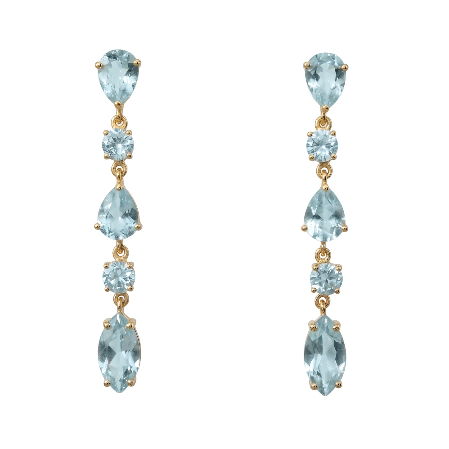 Pendientes Cristalina Azul claro aguamarina