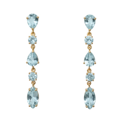 Pendientes Cristalina Azul claro aguamarina