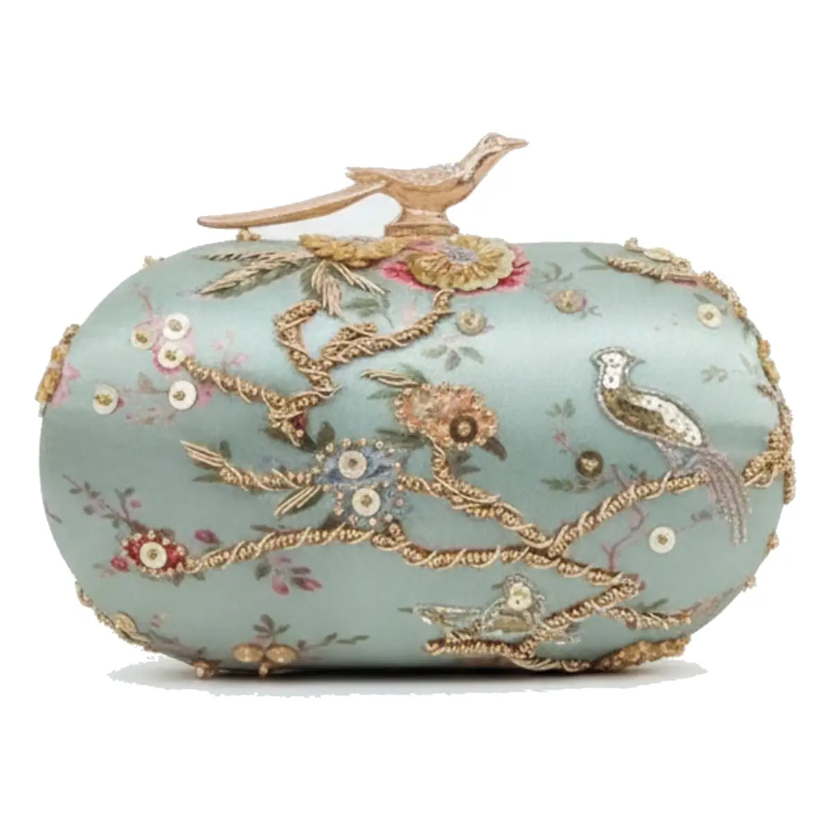 Bolso Ovalado Pájaro Avesia Verde agua