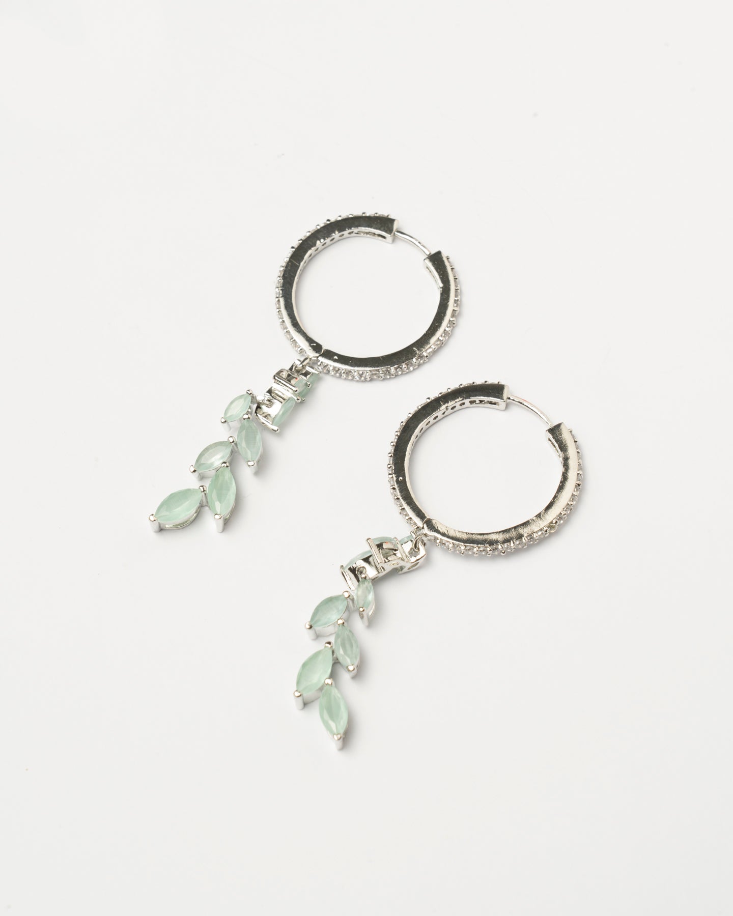 Venta Flash Vintage Pendientes Aros Taona Ed. Limitada Plata Verde agua