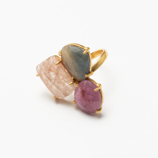 Anillo Mosaico Spohn Ed. Limitada 16 Verde, Rubí y Amarillo