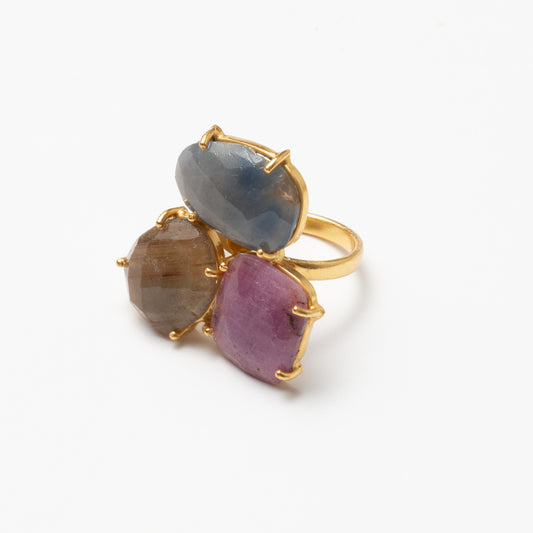 Anillo Mosaico Spohn Ed. Limitada 36 Gris, Rosa y Amarillo