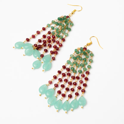 Venta Flash Vintage Pendientes Umbria Ed. Limitada Verde, Rubí y Agua