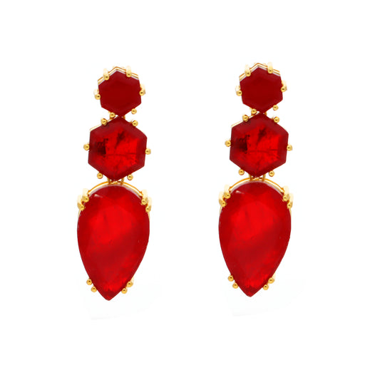 Pendientes Doublet Alborada Rojo oscuro