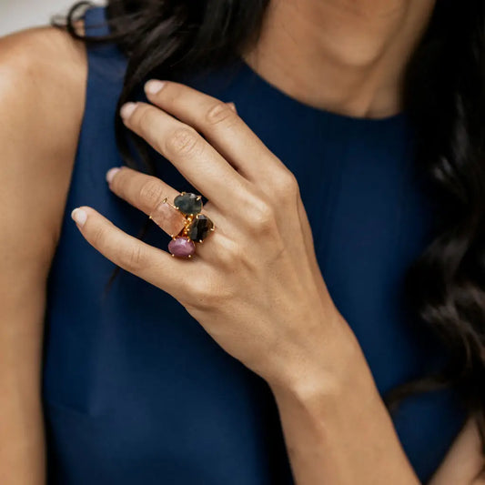 Anillo Mosaico Manson Ed. Limitada 21 Amarillo, Verde, Marrón y Rosa