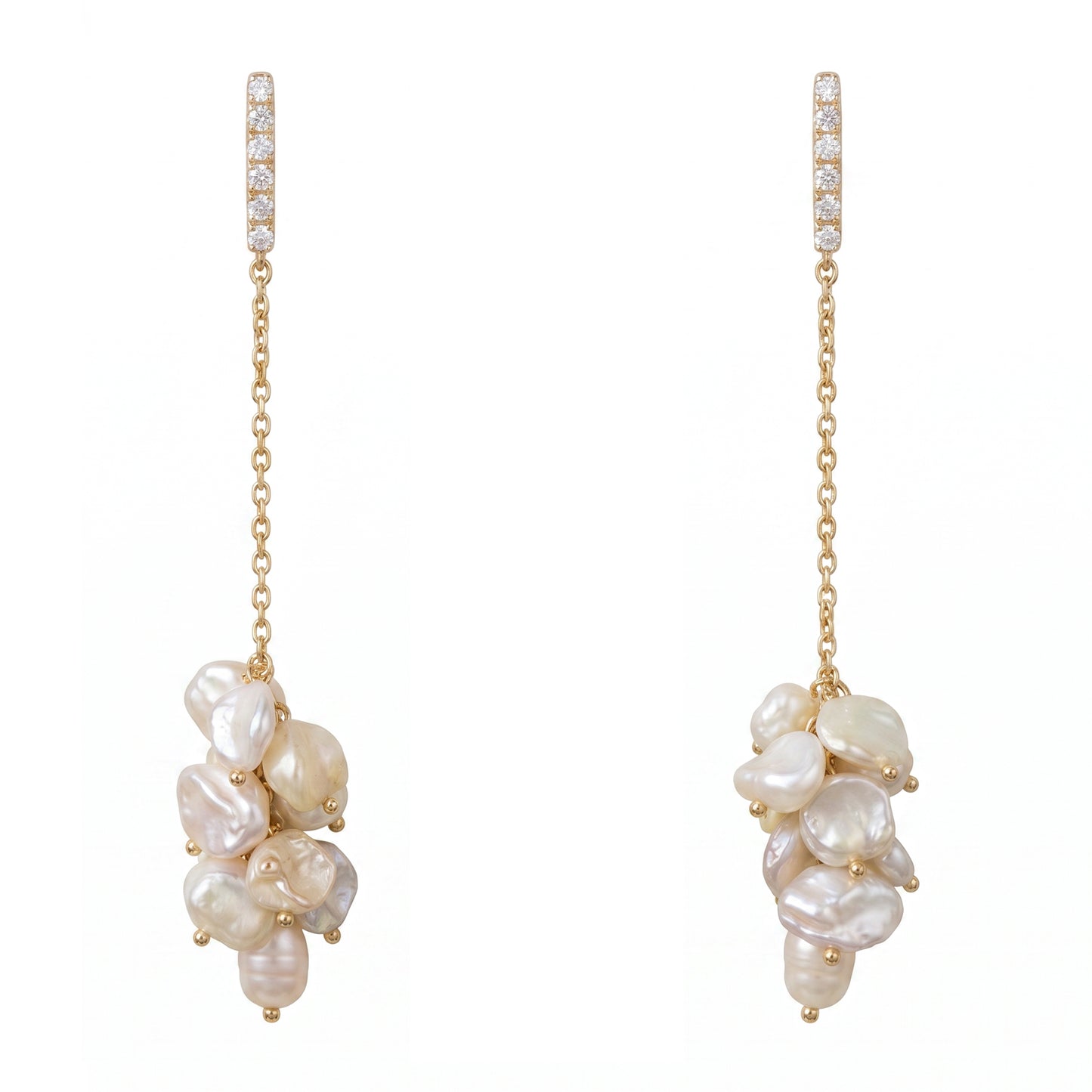 Pendientes Glicina Shine Cadena Perlas