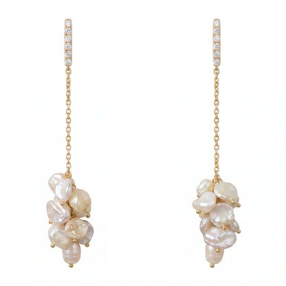 Pendientes Glicina Shine Cadena Perlas