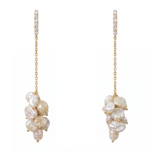 Pendientes Glicina Shine Cadena Perlas