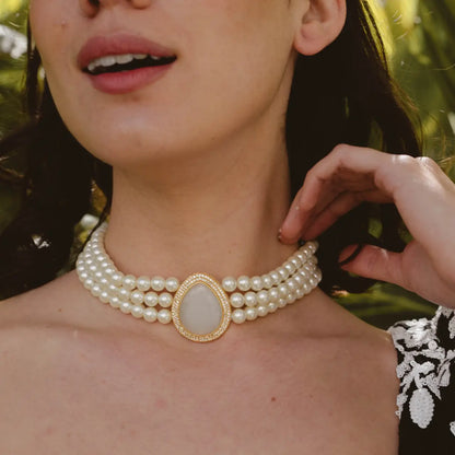 Choker Vintage Isolde Perlas