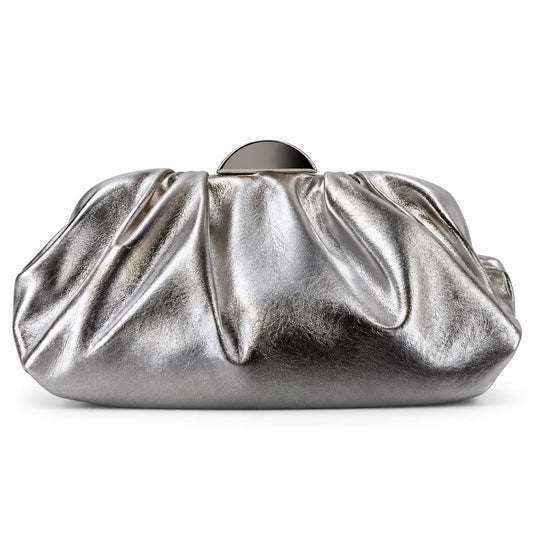 Bolso Nube Metalizado Invitada Plata Brillo