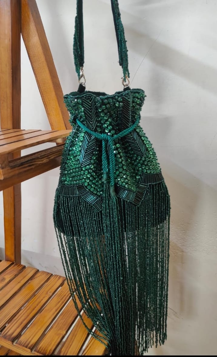 Bombonera Sulman Flecos Verde oscuro
