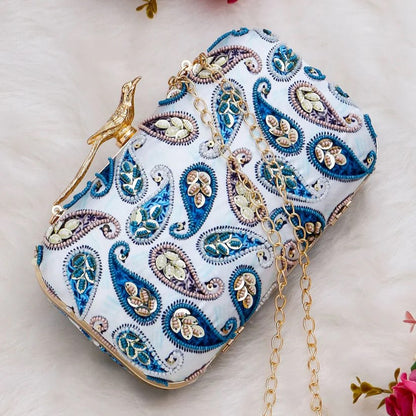 Bolso Pájaro Paisley Azules