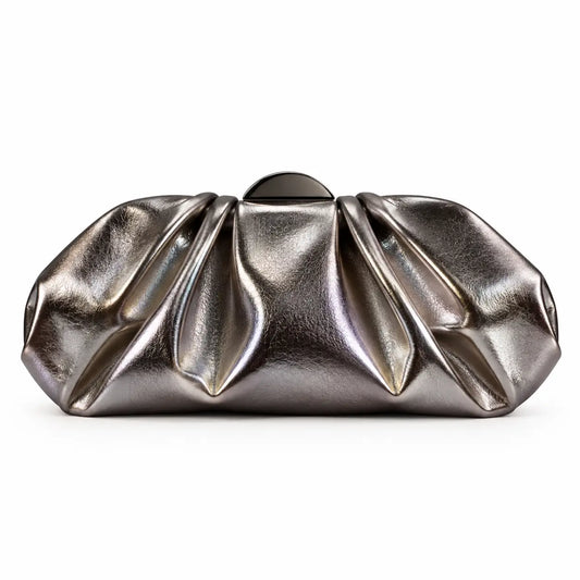 Bolso Nube Metalizado Invitada Plata Viejo