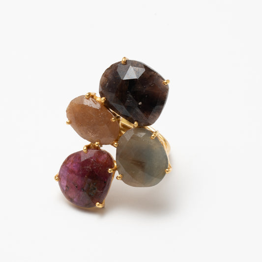 Anillo Mosaico Manson Ed. Limitada 4 Negro, Gris, Rubí y Amarillo