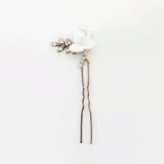 Horquilla Mara Tipo C - Flor, Perlas y Rama Shine