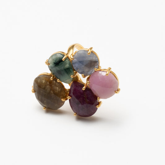 Anillo Mosaico Gaudí Ed. Limitada 17 Verde, Gris, Rosa, Rubí y Marrón