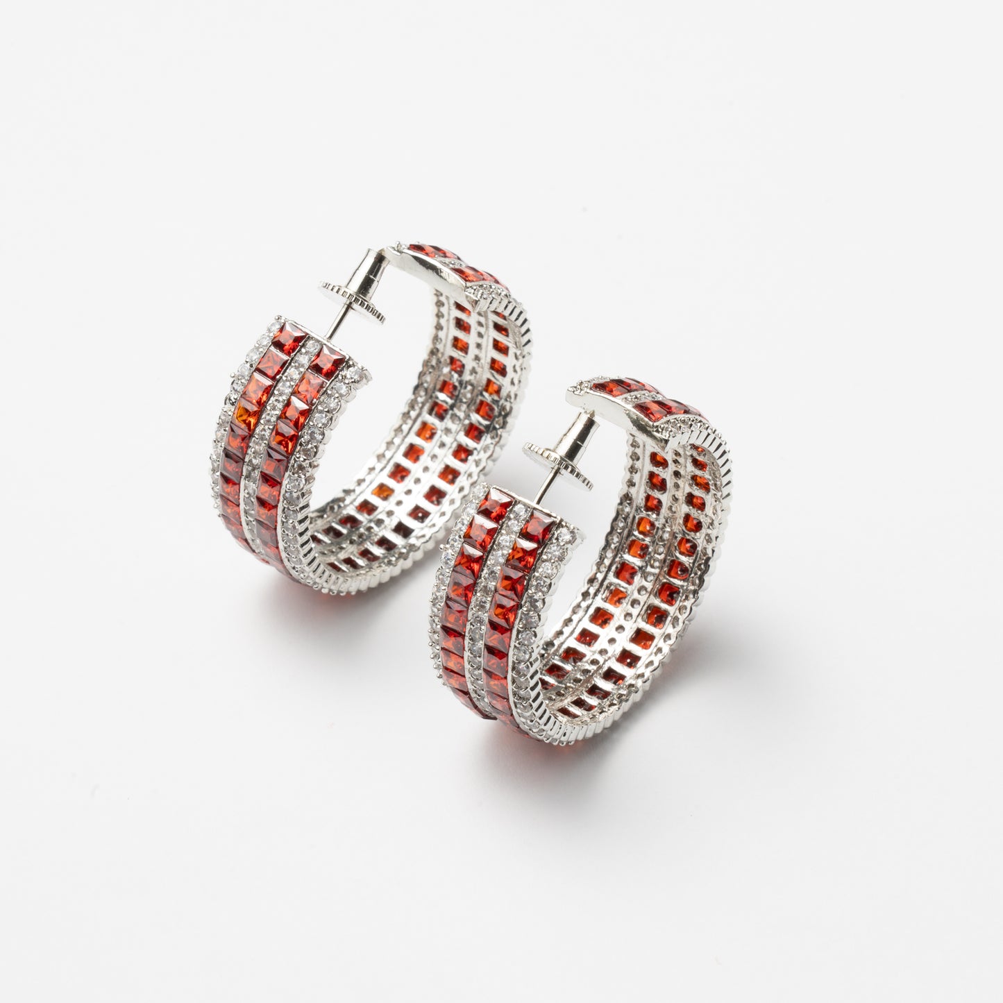 Venta Flash Vintage Pendientes Aros Astoria Ed. Limitada Plata Rojo