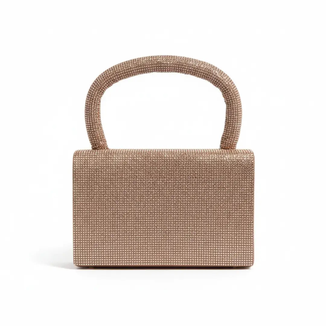 Bolso Asa Caja Cristaly Golden Dorado
