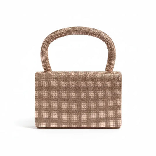 Bolso Asa Caja Cristaly Golden Dorado
