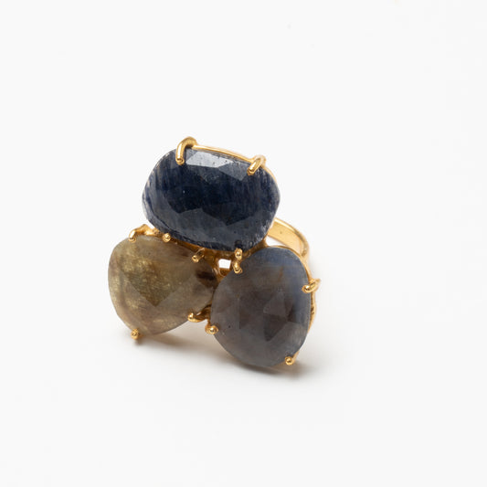 Anillo Mosaico Spohn Ed. Limitada 38 Azul, Gris y Amarillo