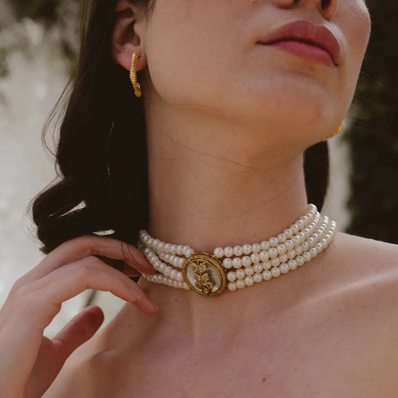 Choker Vintage Avelin Perlas