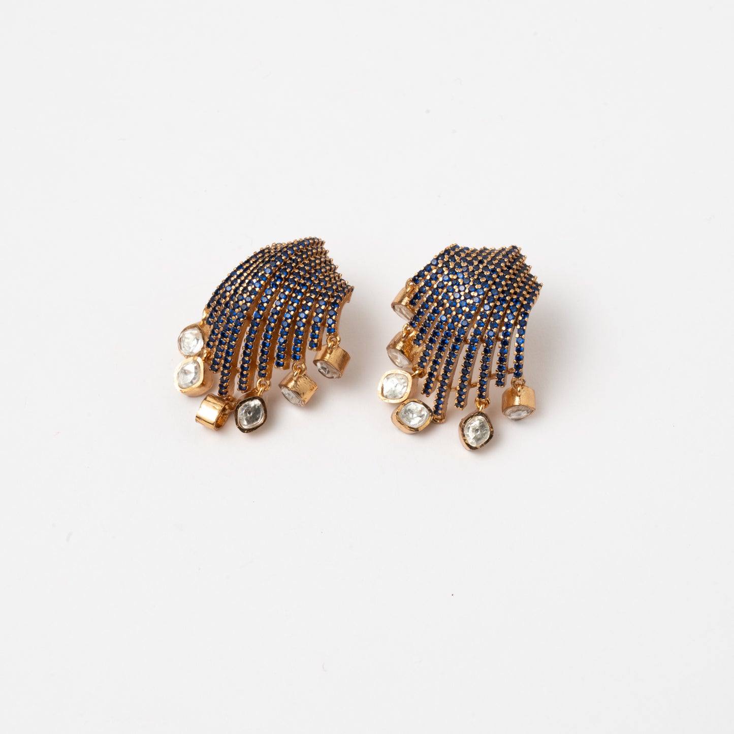 Venta Flash Vintage Pendientes Versica Ed. Limitada Oro rosa Azul oscuro Shine