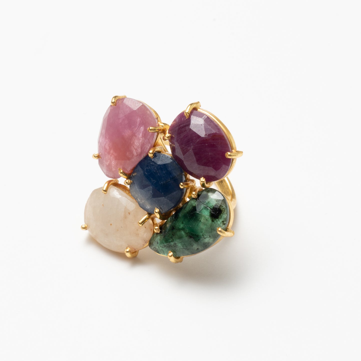 Anillo Mosaico Gaudí Ed. Limitada 6 Azul, Rubí, Verde, Blanco y Rosa