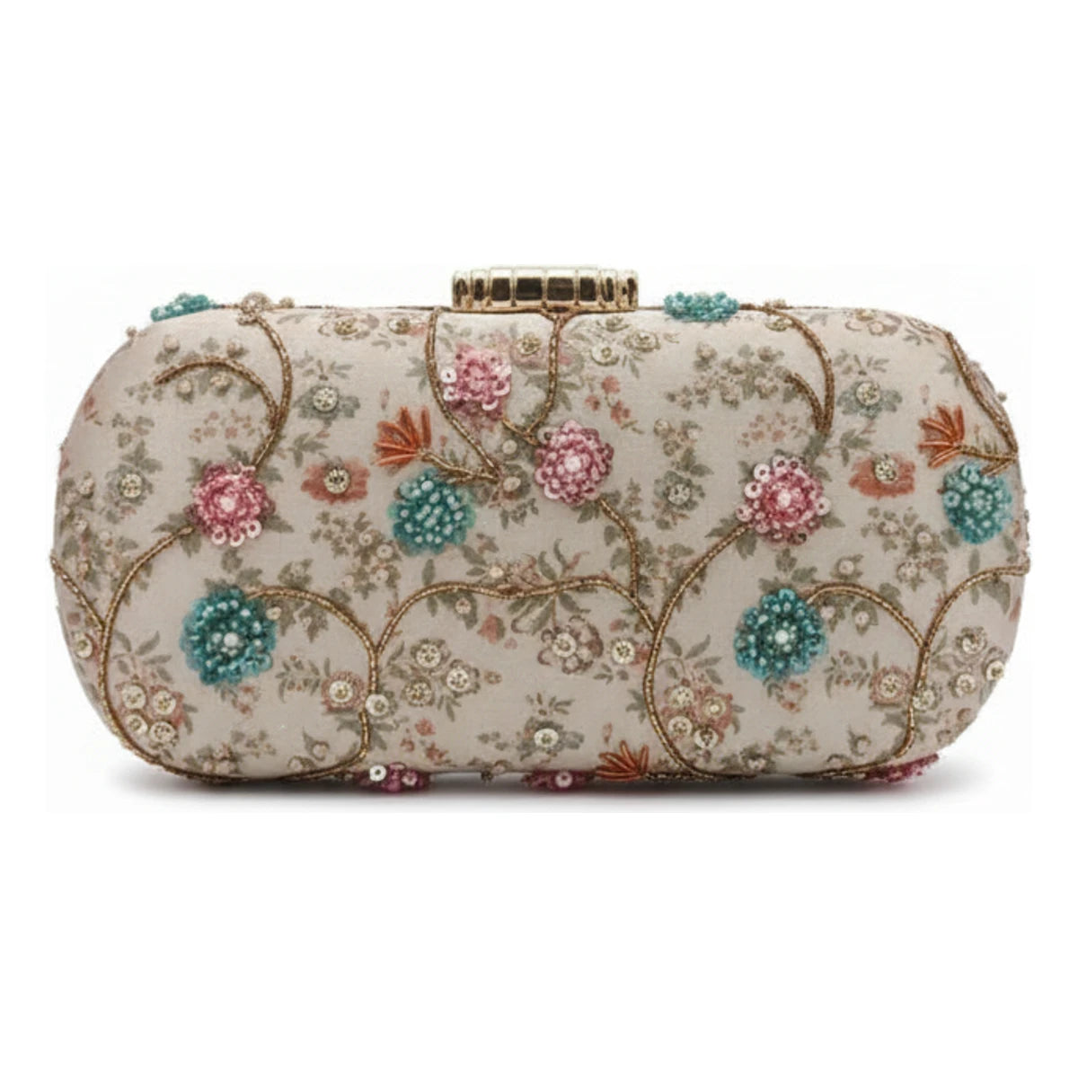 Bolso Ovalado Lennox Vian Beige, Rosa y Turquesa