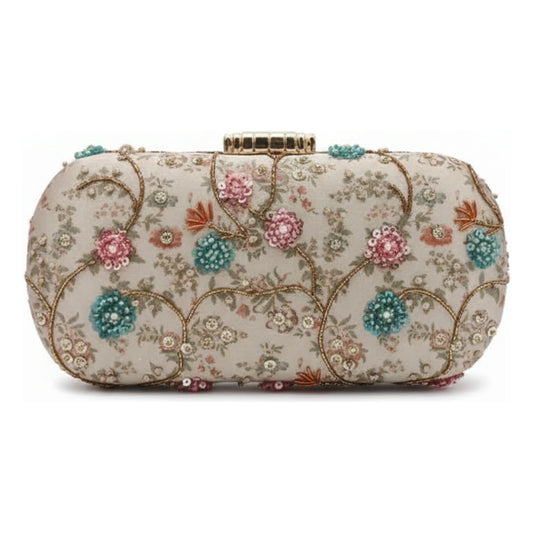 Bolso Ovalado Lennox Vian Beige, Rosa y Turquesa