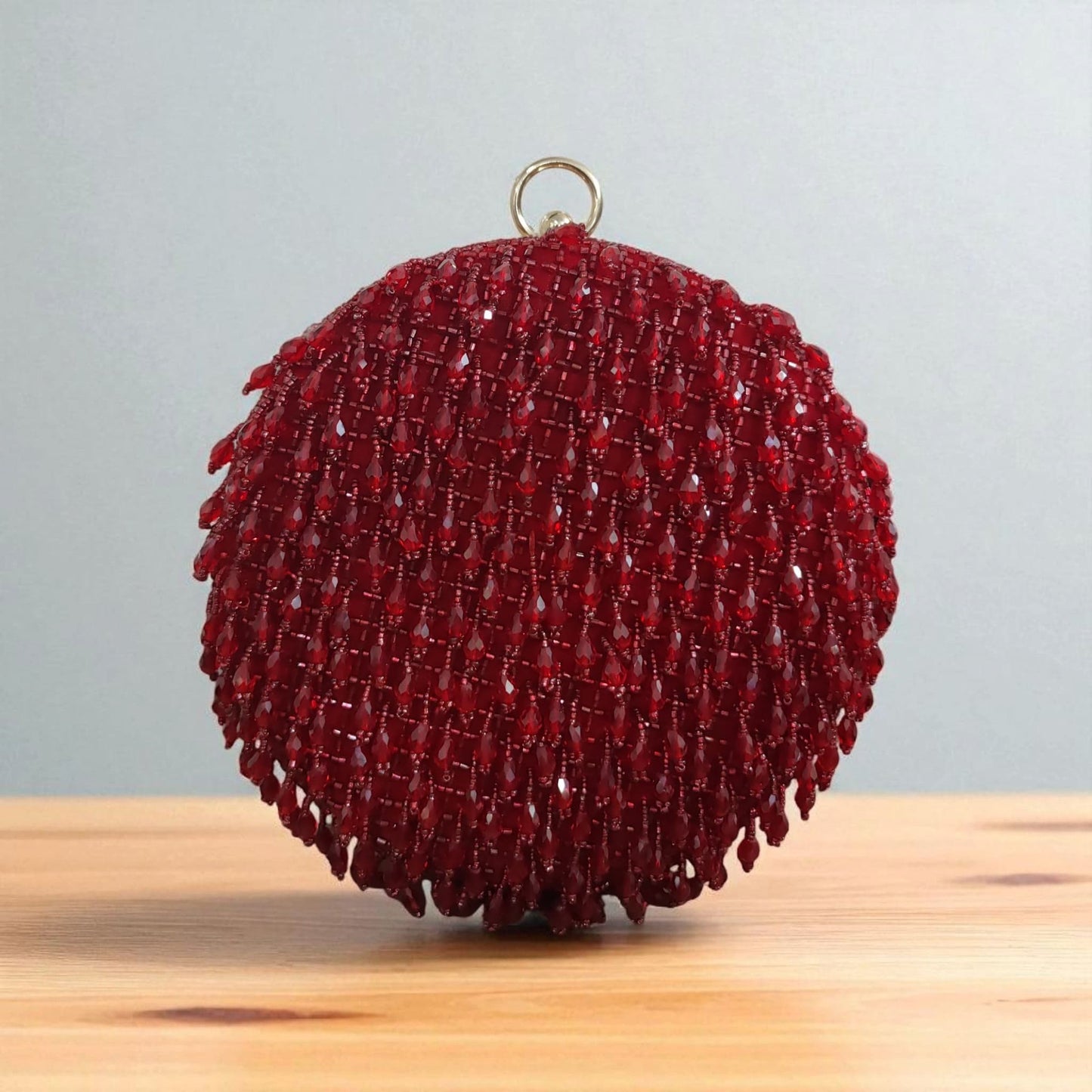 Bolso Circular Rubra Rojo Oscuro