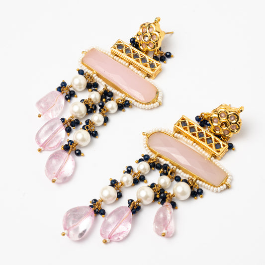 Venta Flash Vintage Pendientes Luscinia Ed. Limitada Rosas, Negro y Perla