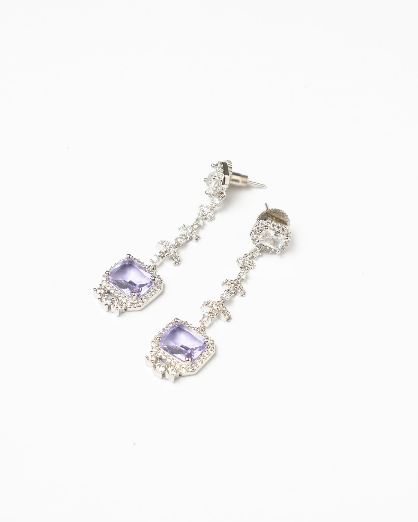 Venta Flash Vintage Pendientes Milea Ed. Limitada Plata Shine Lila Morado