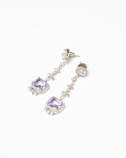 Venta Flash Vintage Pendientes Milea Ed. Limitada Plata Shine Lila Morado