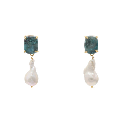 Pendientes Marea Azul Turquesa y Perla