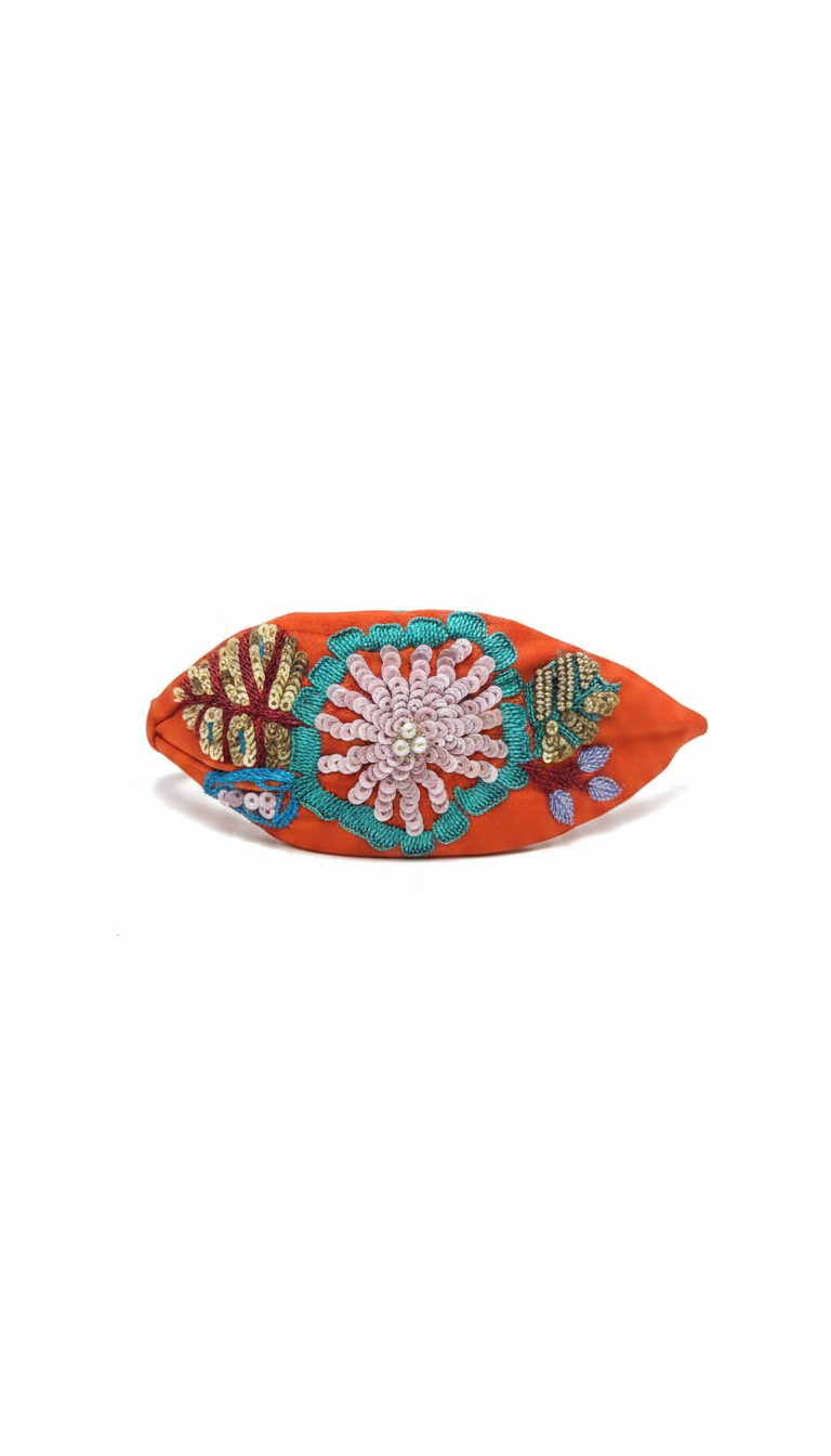 Diadema Zari Naranja y Multicolor