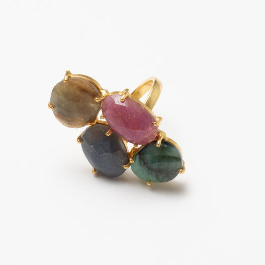 Anillo Mosaico Manson Ed. Limitada 2 Amarillo, Rosa, Verde y Gris