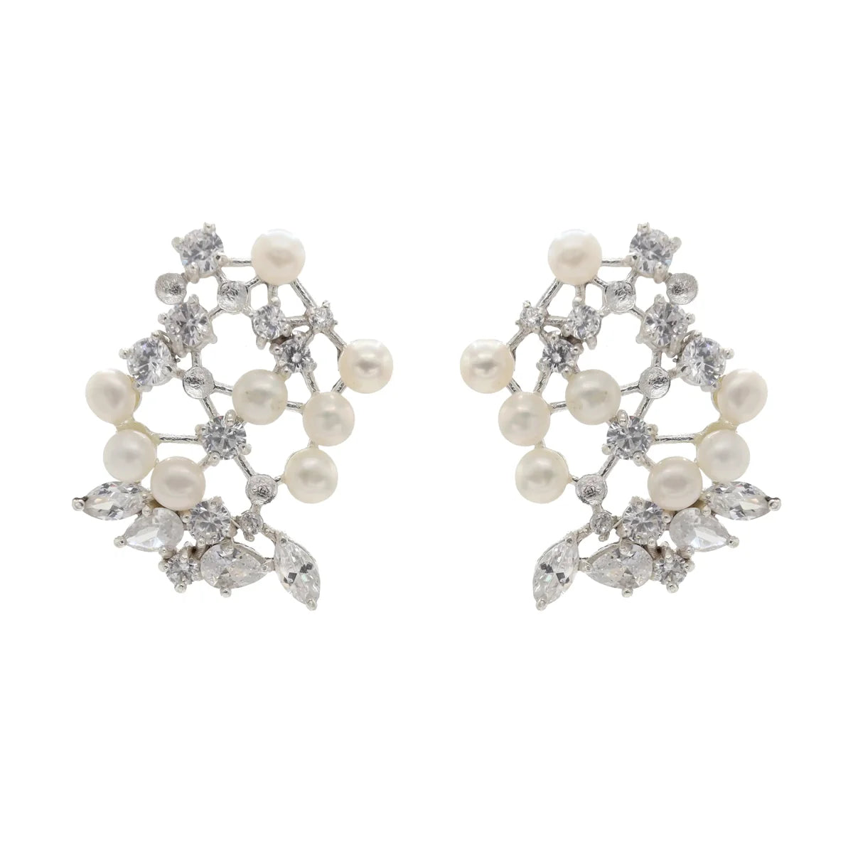 Pendientes Gina Plata Shine Perlas