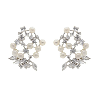 Pendientes Gina Plata Shine Perlas
