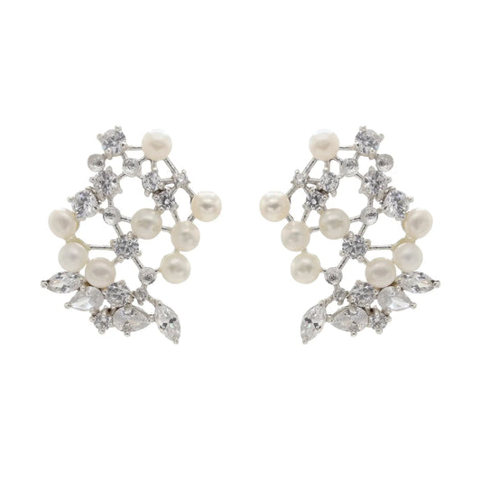 Pendientes Gina Plata Shine Perlas