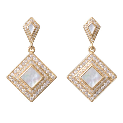 Pendientes Geo Shine Blanco nácar
