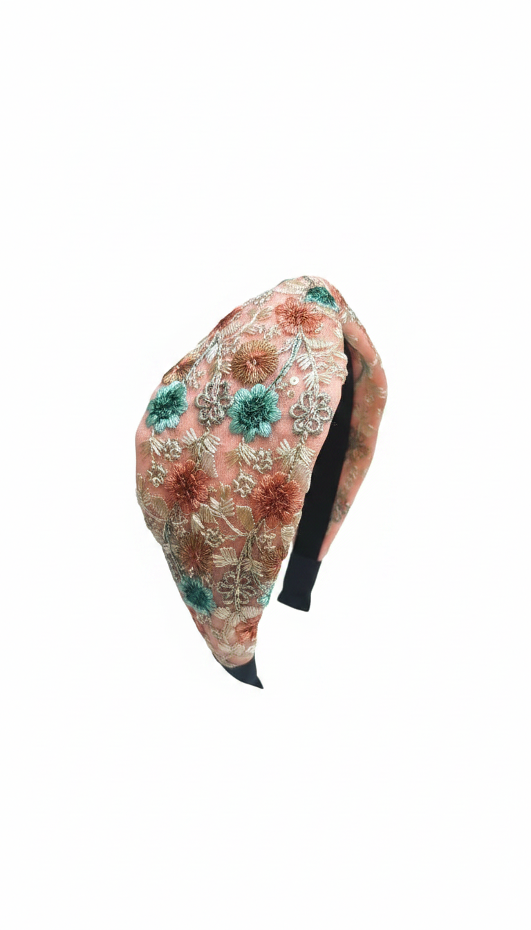 Diadema Nishat Rosa coral y Azul