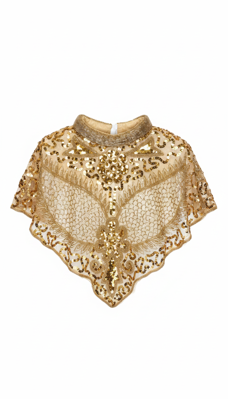 Cuello Joya Aura Lentejuelas Dorada