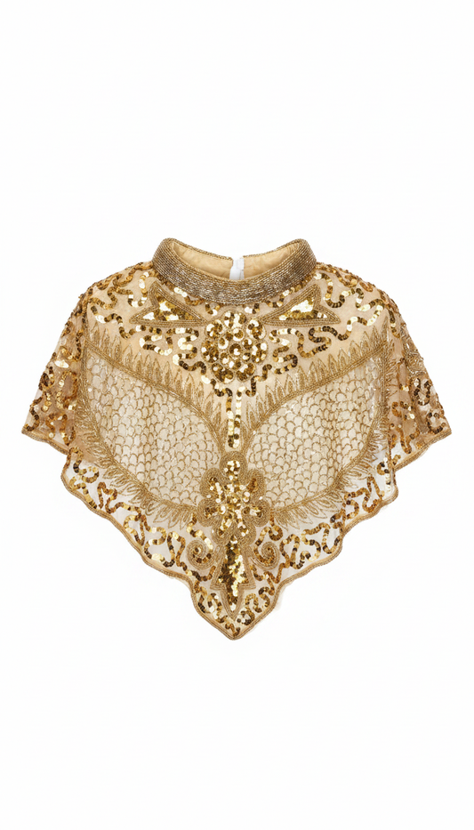 Cuello Joya Aura Lentejuelas Dorada
