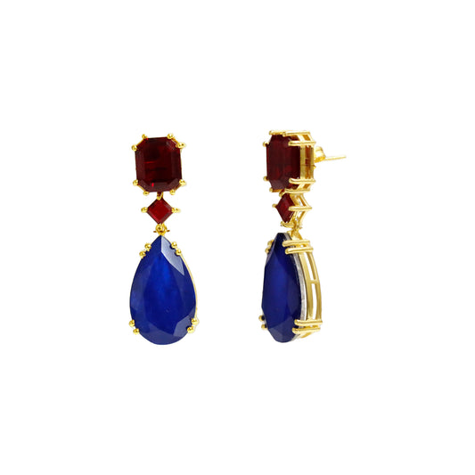 Pendientes Doublet Mirage Burdeos y Azul oscuro