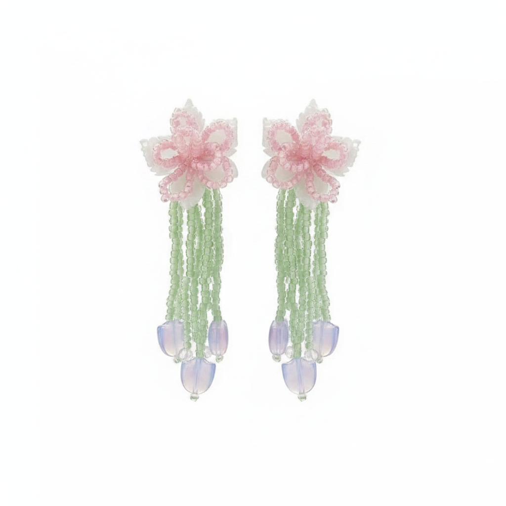 Bisutería Pendientes Estiva Rosa y Verde