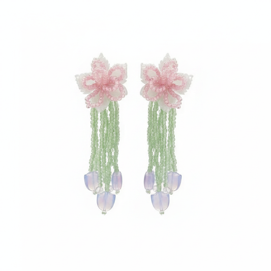 Bisutería Pendientes Estiva Rosa y Verde
